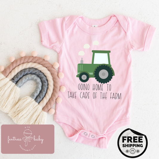 Going Home To Take Care Of The Farm Pregnancy Announcement Onesie