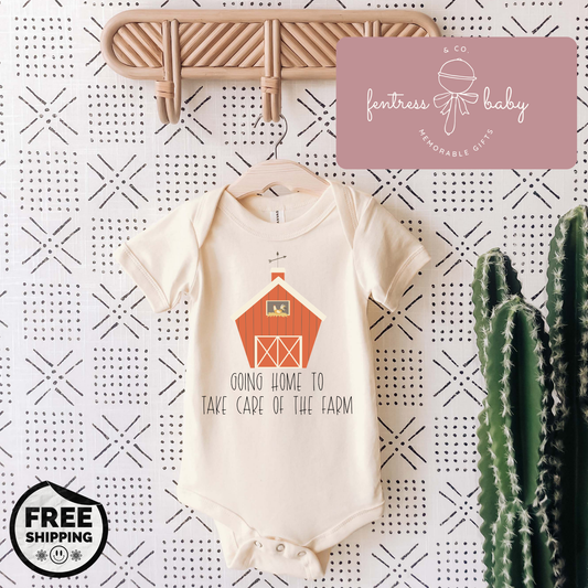 Going Home To Take Care Of The Farm Pregnancy Announcement Onesie