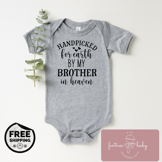 Handpicked For Earth By My Brother In Heaven Pregnancy Announcement Onesie