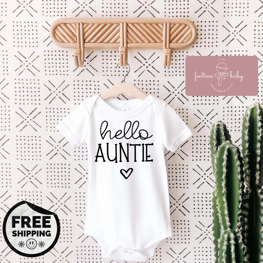 Hello Auntie Pregnancy Announcement Onesie