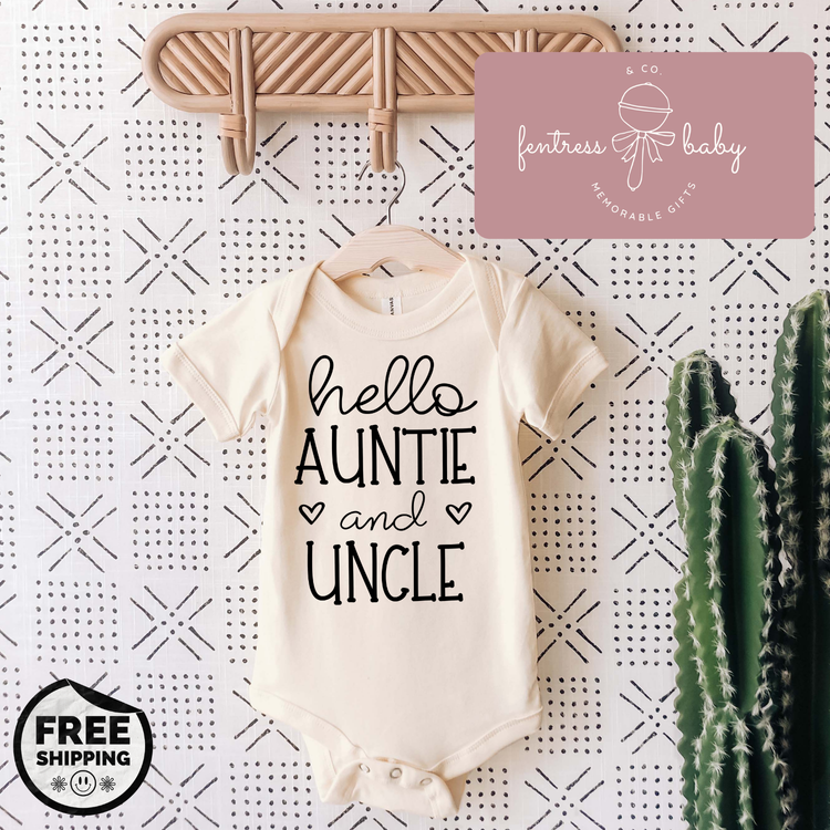 Hello Auntie And Uncle Pregnancy Announcement Onesie