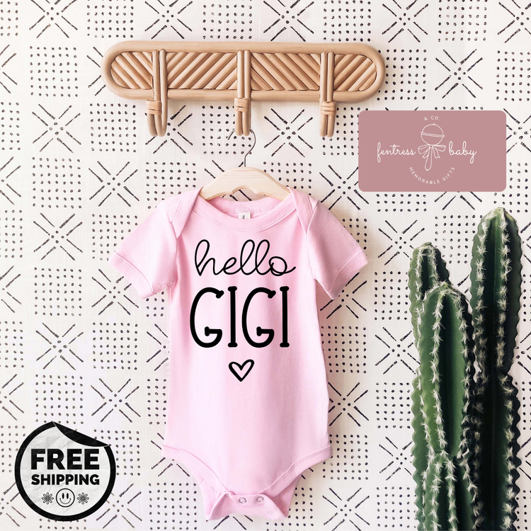 Hello Gigi Pregnancy Announcement Onesie