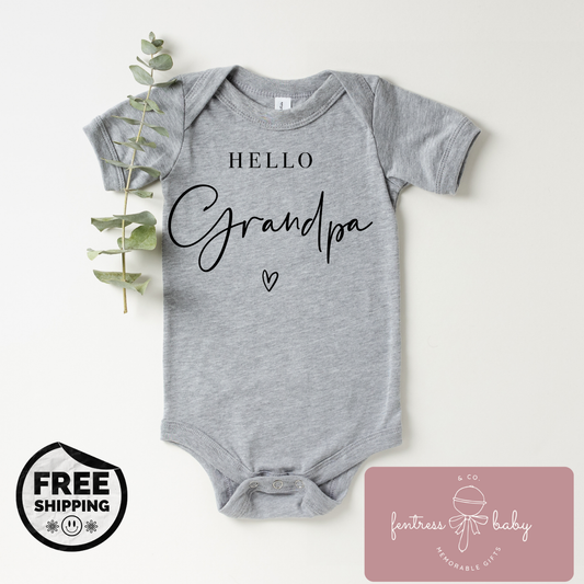 Hello Grandpa Pregnancy Announcement Onesie