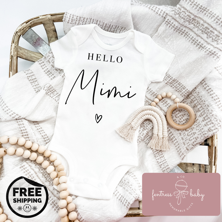 Hello Mimi Pregnancy Announcement Onesie