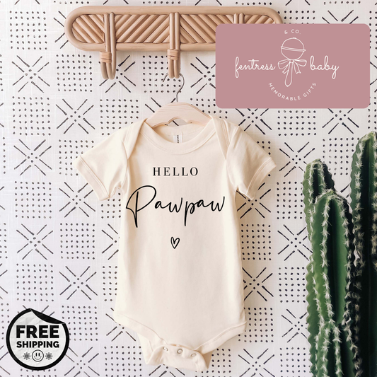 Hello Pawpaw Pregnancy Announcement Onesie