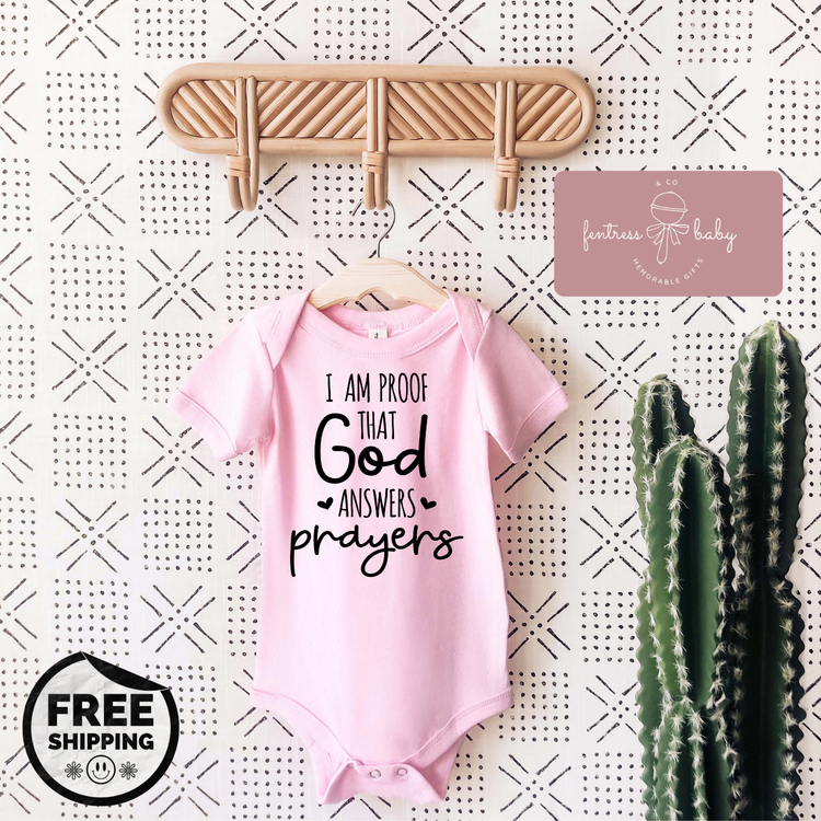 God Answers Prayers Pregnancy Announcement Onesie