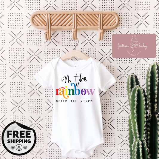 I'm The Rainbow After The Storm Pregnancy Announcement Onesie