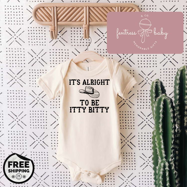 It's Alright To Be Itty Bitty Pregnancy Announcement Onesie