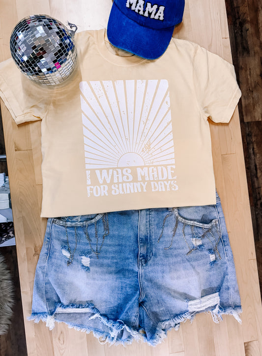 I Was Made For Sunny Days Comfort Colors Graphic Crop Top