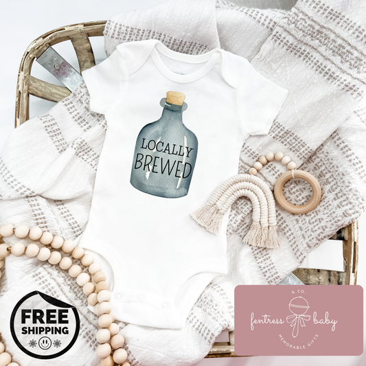 Locally Brewed Pregnancy Announcement Onesie