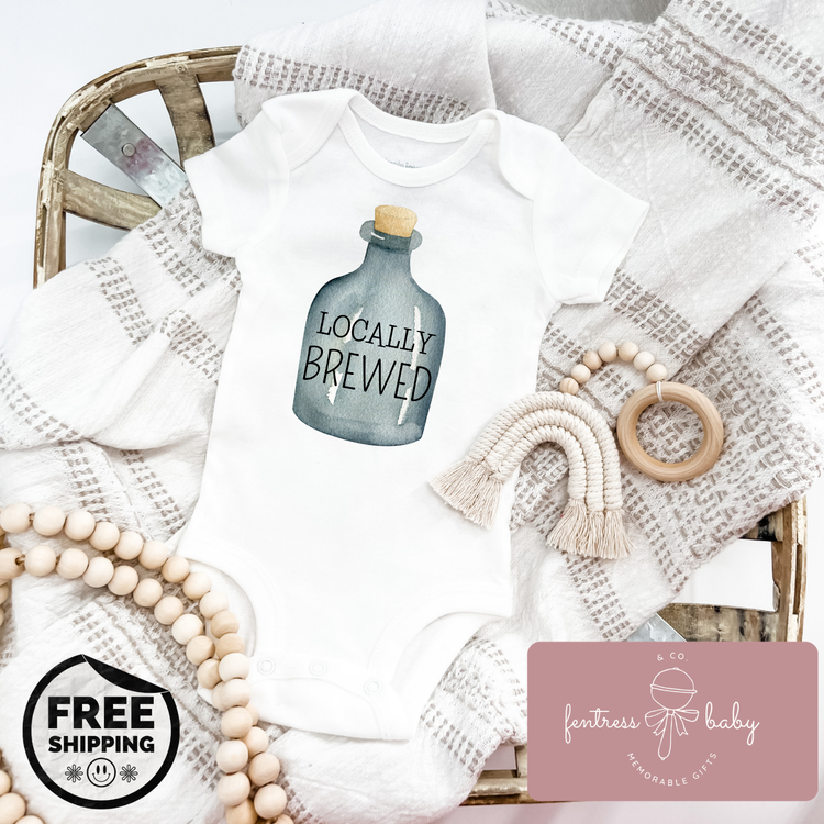 Locally Brewed Pregnancy Announcement Onesie