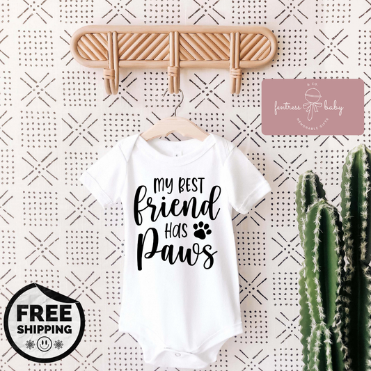 My Best Friend Has Paws Pregnancy Announcement Onesie