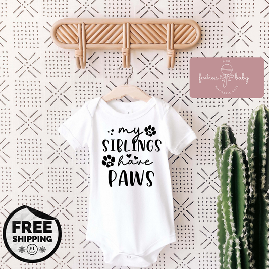 My Siblings Have Paws Pregnancy Announcement Onesie
