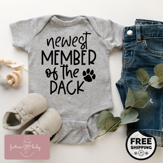 Newest Member Of The Pack Pregnancy Announcement Onesie