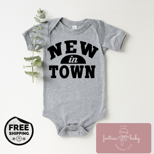 New In Town Pregnancy Announcement Onesie