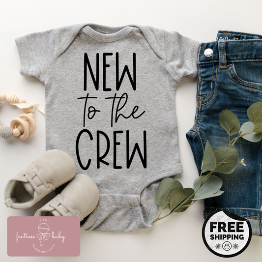 New To The Crew Pregnancy Announcement Onesie