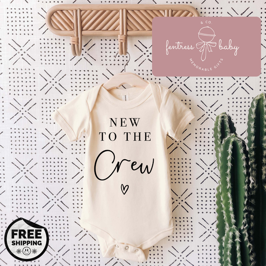 New To The Crew Pregnancy Announcement Onesie