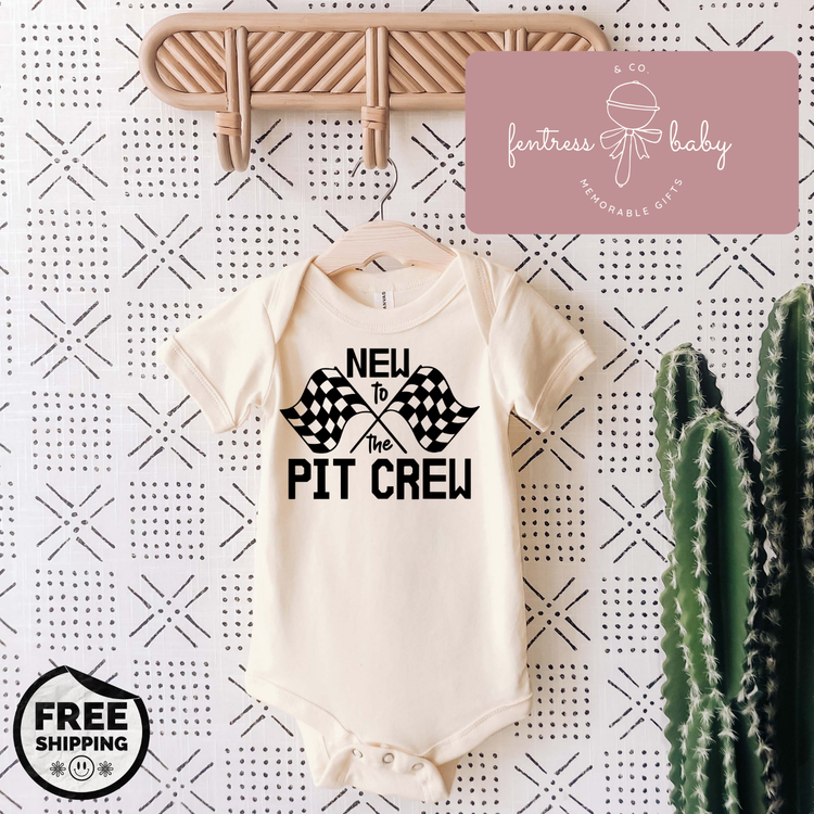 New To The Pit Crew Pregnancy Announcement Onesie