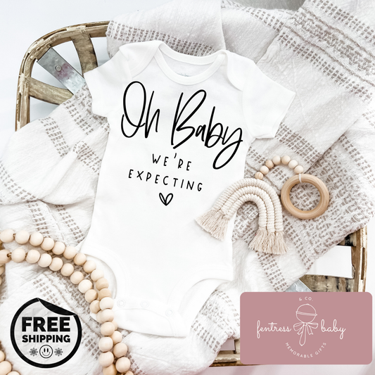 Oh Baby, We're Expecting Pregnancy Announcement Onesie