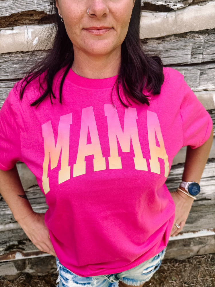 Pink Orange Ombre Mama Bella Canvas Graphic Tee