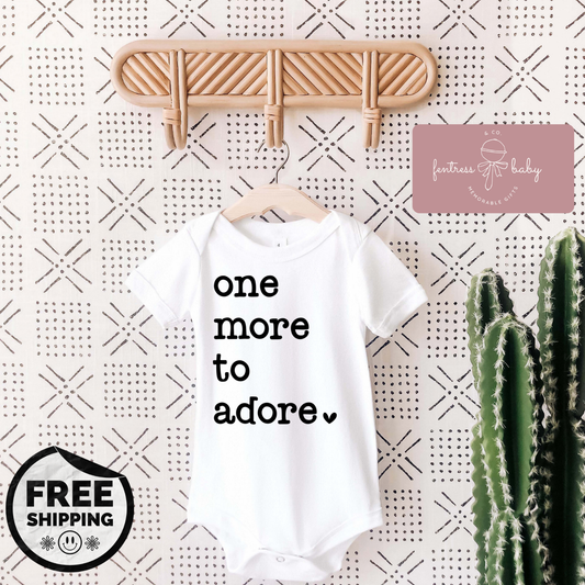 One More To Adore Pregnancy Announcement Onesie