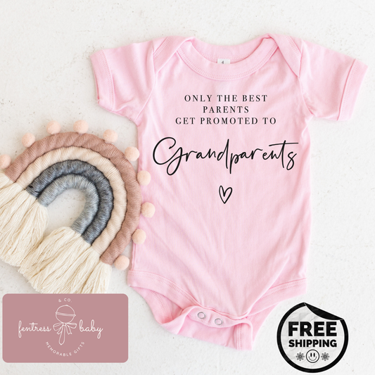 Only The Best Parents Get Promoted To Grandparents Pregnancy Announcement Onesie