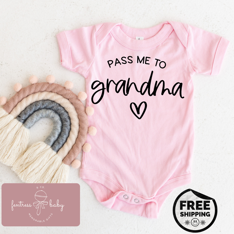 Pass Me To Grandma Pregnancy Announcement Onesie