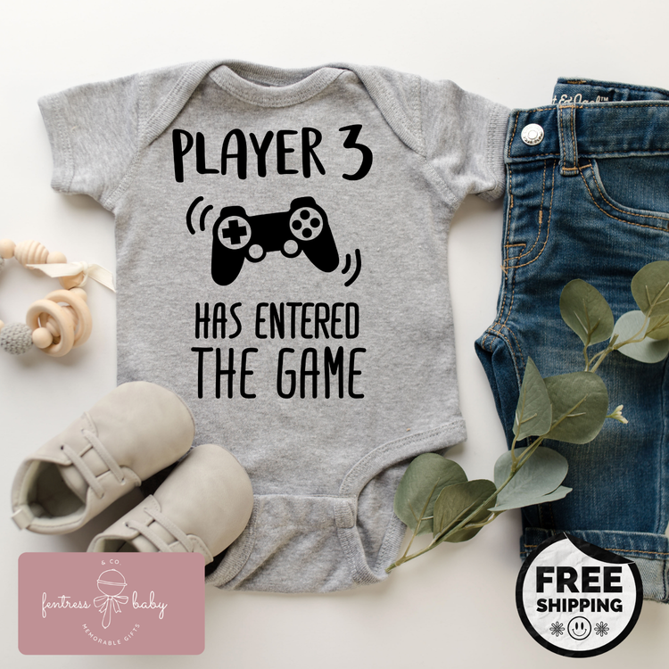 Player 3 Has Entered The Game Pregnancy Announcement Onesie