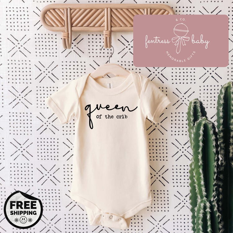 Queen Of The Crib Pregnancy Announcement Onesie