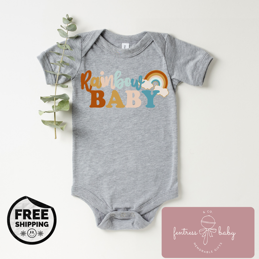 Rainbow Baby Pregnancy Announcement Onesie