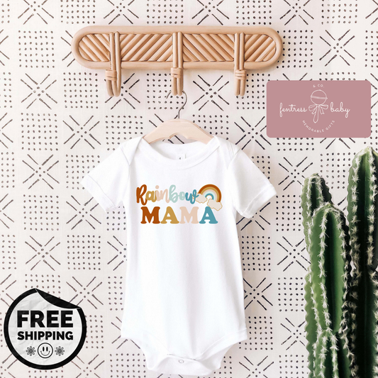 Rainbow Mama Pregnancy Announcement Onesie
