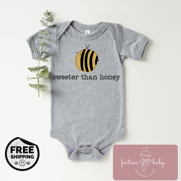 Sweeter Than Honey Pregnancy Announcement Onesie