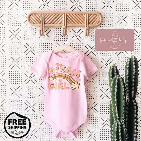Team Girl Pregnancy Announcement Onesie