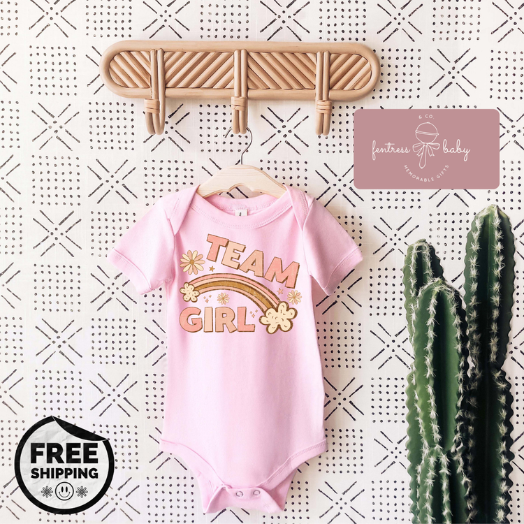 Team Girl Pregnancy Announcement Onesie