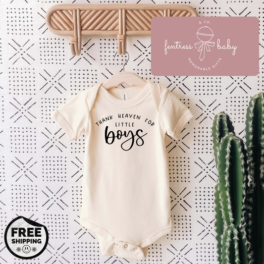 Thank Heaven For Little Boys Pregnancy Announcement Onesie