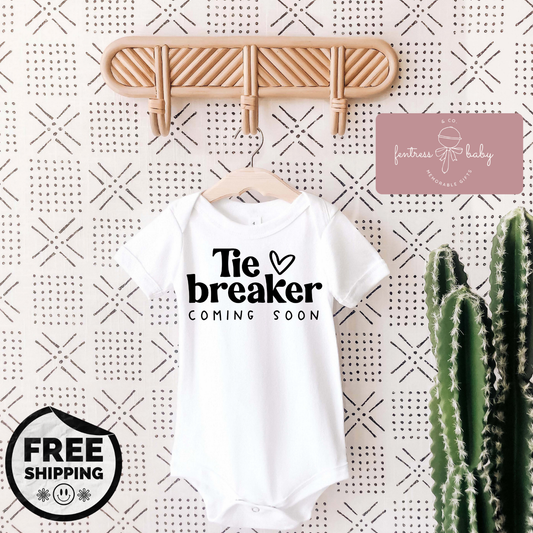 Tie Breaker Coming Soon Pregnancy Announcement Onesie