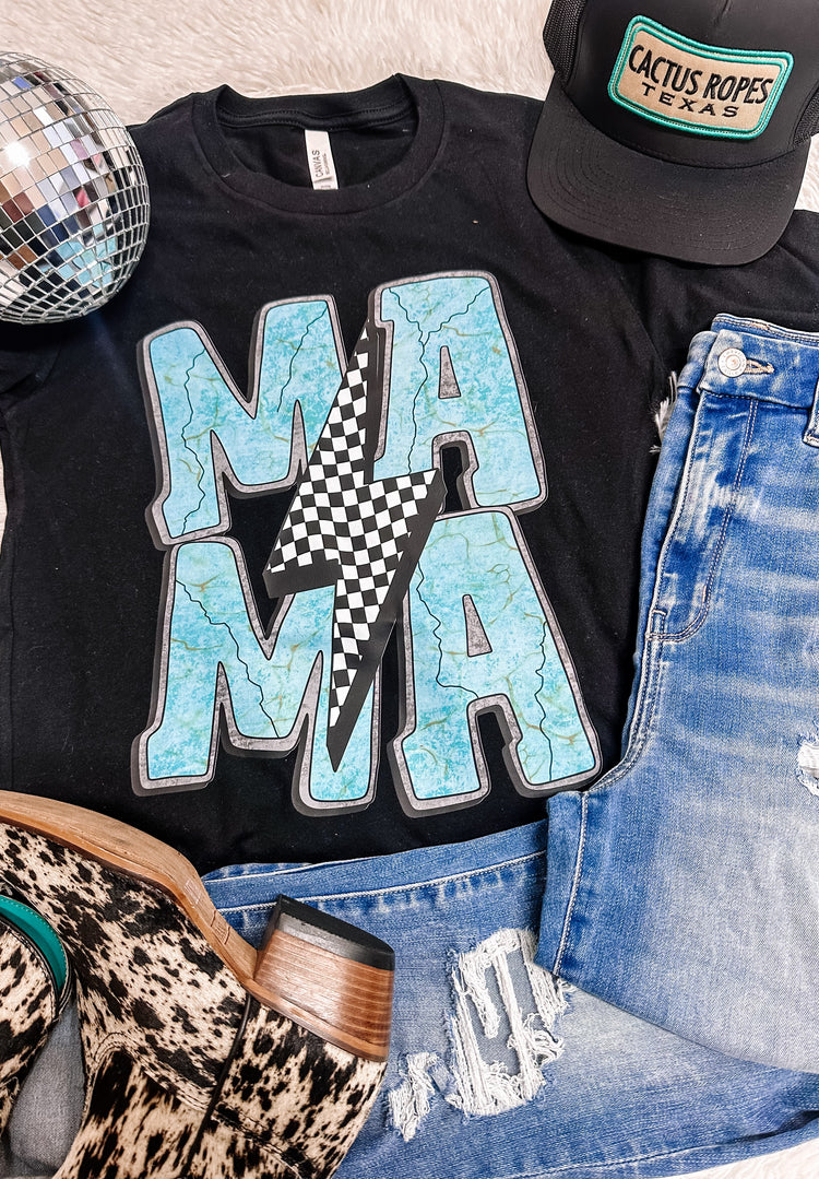 Turquoise Mama Bella Canvas Graphic Tee