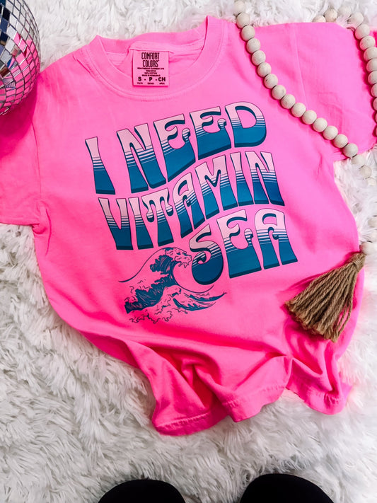 I Need Vitamin Sea Kids Comfort Colors Graphic Tee